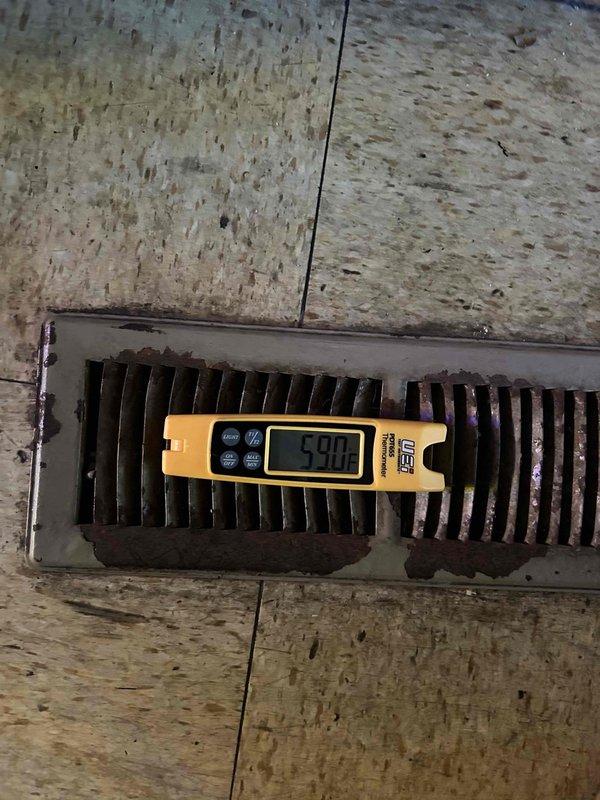Replaced failed blower motor and blower wheel on commercial HVAC unit. Following installation, performed comprehensive operational testing to verify proper airflow, measured supply air velocity at 590 FPM through floor register, and confirmed system is functioning correctly with all components operating within manufacturer specifications.