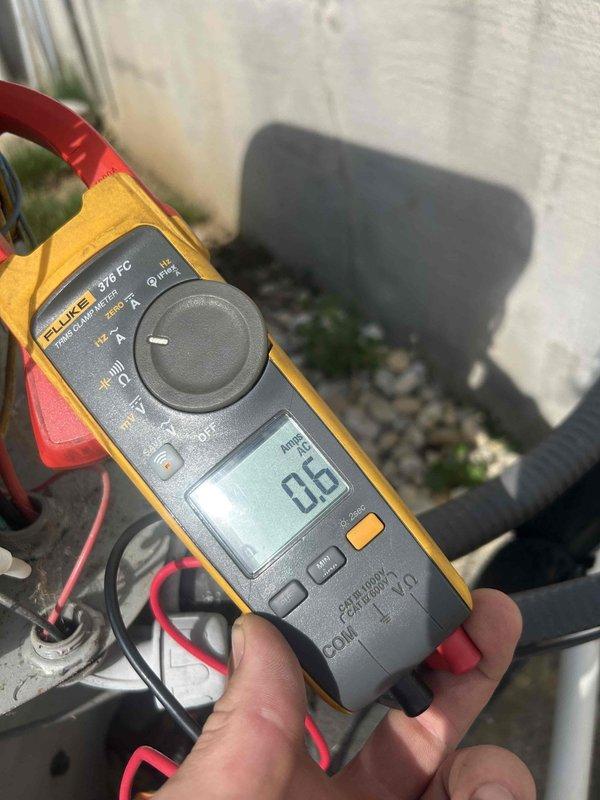 Completed Gold Level annual preventive maintenance on single-system residential HVAC unit. Performed comprehensive electrical diagnostics using clamp meter to verify system amperage and voltage readings, confirming proper electrical operation of both indoor and outdoor components. All electrical measurements were within manufacturer specifications. Customer-supplied filters were noted as part of maintenance agreement terms. System operating normally upon completion of first annual visit.