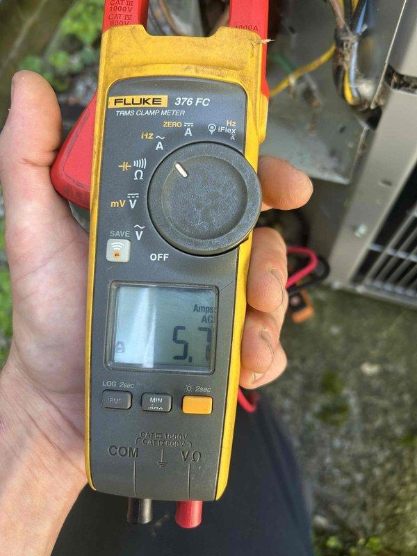 Completed comprehensive Care Plan tune-up on air conditioning system with equipment located in crawlspace. Performed detailed inspection of all system components, measured electrical amperage readings using clamp meter to verify proper compressor and fan motor operation within manufacturer specifications, and documented system performance with photographic evidence. Customer-provided filter was installed per service agreement requirements.