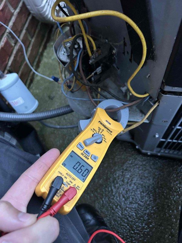 Completed first Care Plan tune-up visit for dual-zone system with one unit located in attic and one in basement. Cleaned condenser coil, installed customer-provided filters, and performed electrical diagnostics on both units using multimeter to verify proper voltage and amperage readings. All systems tested and operating within normal parameters.