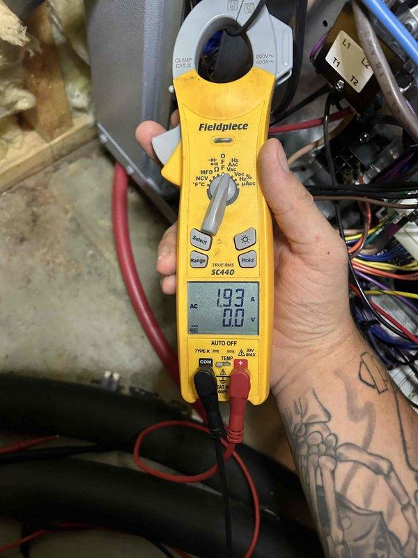 Completed annual Care Plan tune-up on geothermal HVAC system installed in 2018. Performed comprehensive system diagnostics including temperature differential measurements showing 73.0°F and electrical current readings of 10.3 amps using calibrated test equipment. Inspected all electrical connections, ductwork insulation, and verified proper system operation. Customer to provide their own filters for future maintenance.