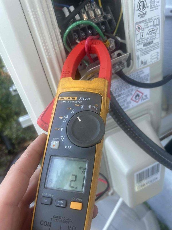 Completed complimentary first-year Care Plan tune-up on two newly installed mini-split systems with wall-mounted outdoor units. Performed diagnostic testing including temperature and amperage readings on both systems, verified proper electrical operation at disconnect panels, inspected washable filters, and confirmed both units are operating within manufacturer specifications with easy accessibility for future maintenance.