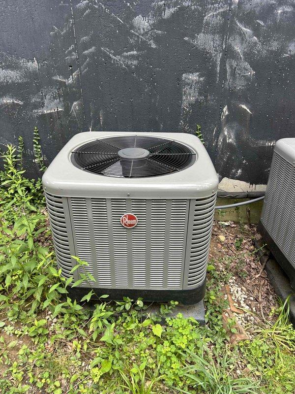 Responded to a no-cooling complaint on a 4-year-old Rheem heat pump system that was originally installed by our company. Performed comprehensive diagnostic evaluation to provide second opinion after previous contractor recommended compressor replacement. Inspected outdoor condensing unit, verified electrical connections, and examined compressor operation and mechanical components. System evaluated and findings discussed with property owner regarding equipment condition and recommended course of action.