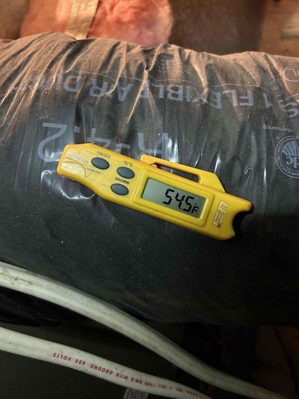 Completed Gold Level prepaid maintenance on single-system boiler home. Performed comprehensive system inspection including supply duct temperature verification at 54.5°F and electrical diagnostics measuring 110 amps current draw and 0.1 volts. All components operating within normal parameters with no immediate repairs required.