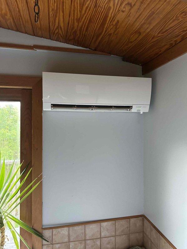 Responded to no cooling complaint on one-year-old ductless mini-split system. Upon arrival, verified indoor wall-mounted unit was operating with airflow but not providing cooling. Performed diagnostic evaluation of outdoor condenser unit and indoor evaporator. Checked refrigerant pressures, electrical connections, and system controls. Identified issue preventing cooling operation and completed necessary repairs to restore proper function. System tested and confirmed operational with adequate cooling output upon completion.