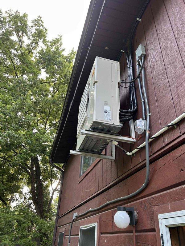 Responded to no cooling complaint on one-year-old ductless mini-split system. Upon arrival, verified indoor wall-mounted unit was operating with airflow but not providing cooling. Performed diagnostic evaluation of outdoor condenser unit and indoor evaporator. Checked refrigerant pressures, electrical connections, and system controls. Identified issue preventing cooling operation and completed necessary repairs to restore proper function. System tested and confirmed operational with adequate cooling output upon completion.