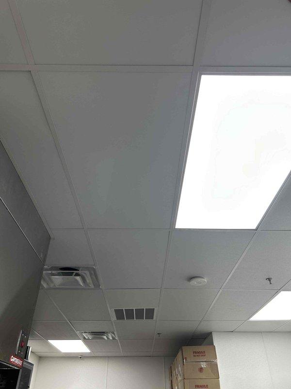 Returned to site to perform air balancing on HVAC duct system. Addressed issue with back return vents located behind kitchen area that were accumulating grease buildup, which was affecting system airflow and performance. Inspected ceiling-mounted return grilles and adjusted system to optimize air distribution throughout the commercial space.