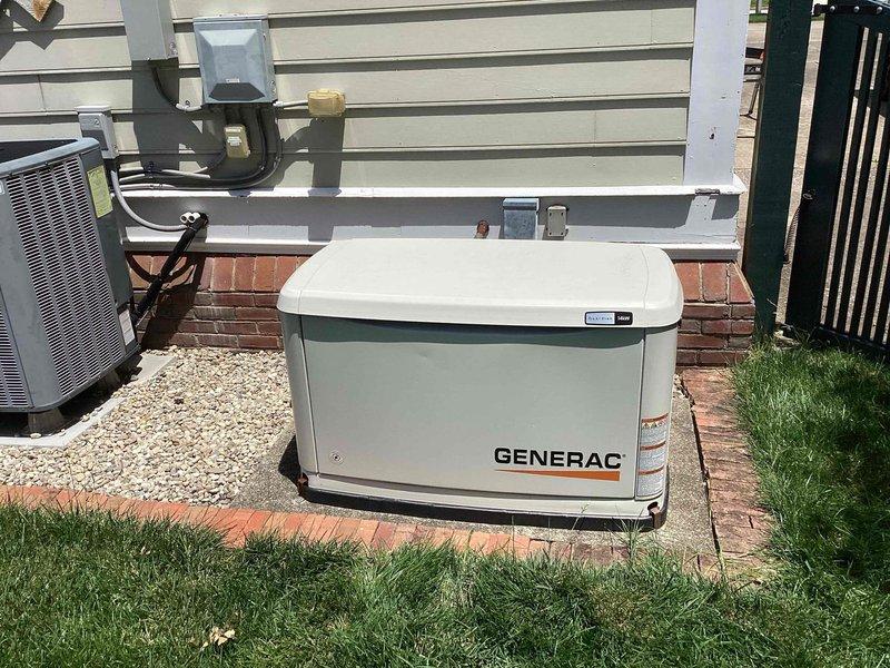 Performed annual preventive maintenance on Generac standby generator installed approximately one year prior. Conducted comprehensive tune-up including visual inspection of unit exterior, electrical connections, fuel lines, and exhaust system. Verified proper operation of automatic transfer switch, tested battery voltage and charging system, inspected air filter and cooling system components, and confirmed all control panel indicators functioning correctly. Unit operating within manufacturer specifications with no issues identified.