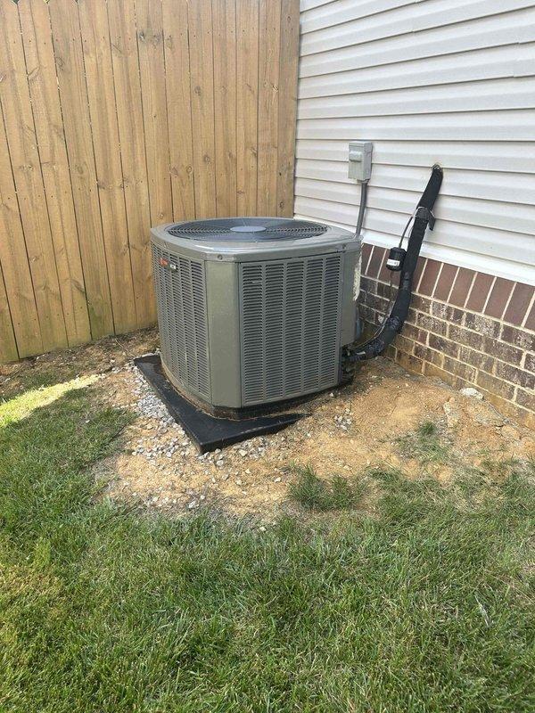 Responded to no cooling complaint on 7-year-old Goodman split system following recent power surges. Performed diagnostic evaluation of attic-mounted air handler and outdoor condensing unit. Inspected electrical connections, tested capacitors, verified refrigerant pressures, and checked control board functionality to identify surge-related damage preventing system operation.