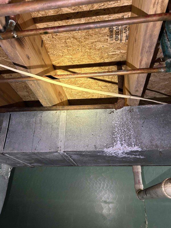 Conducted plumbing estimate for gas line installation to convert existing wood-burning fireplace to gas. Assessed crawl space and attic access points to determine routing options from existing gas water heater location to fireplace area. Evaluated structural components, existing copper plumbing lines, HVAC ductwork clearances, and vapor barrier conditions to plan gas line path through unfinished spaces while maintaining code compliance and proper separation from other utilities.