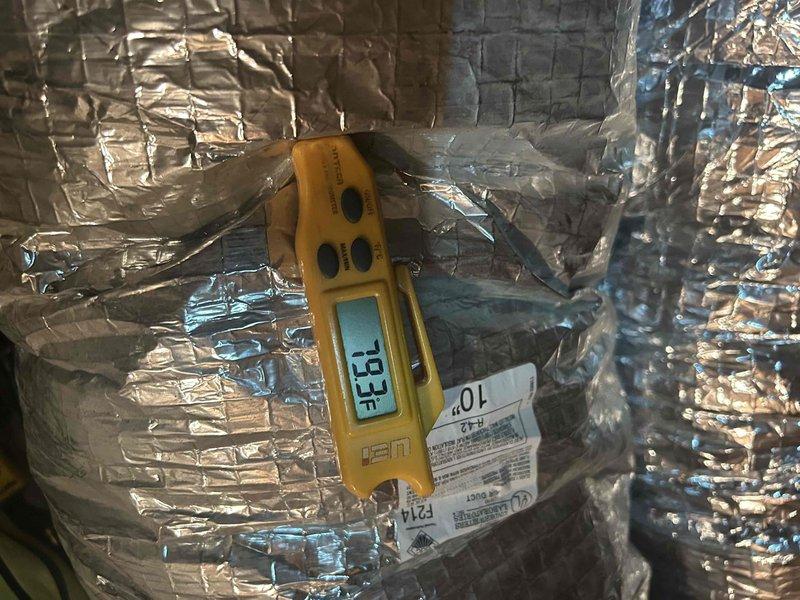 Responded to no-cool call on upstairs AC system that was completely shut down. Upon inspection, found condensate drain line blockage causing system safety shutdown, similar to issue experienced shortly after original installation eight months ago. Cleared condensate line obstruction, verified proper drainage, tested system operation with temperature readings confirming normal cooling function restored.