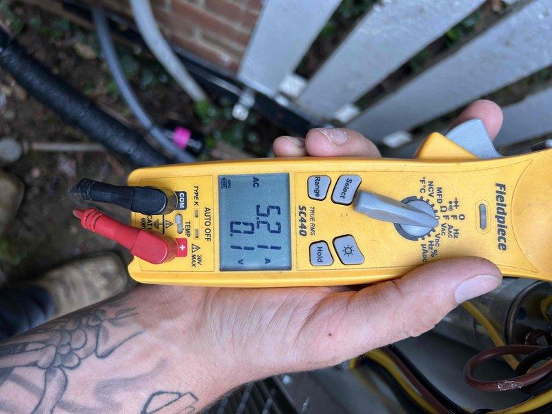 Completed Gold Level prepaid maintenance on dual HVAC system. Performed comprehensive inspection and testing of both air conditioning units and gas furnaces. Measured and recorded electrical readings including voltage at 52V and amperage at 10.20A with 0.2V secondary reading using calibrated testing equipment. Verified proper electrical operation and system performance on both units. All systems operating within manufacturer specifications upon completion of maintenance service.