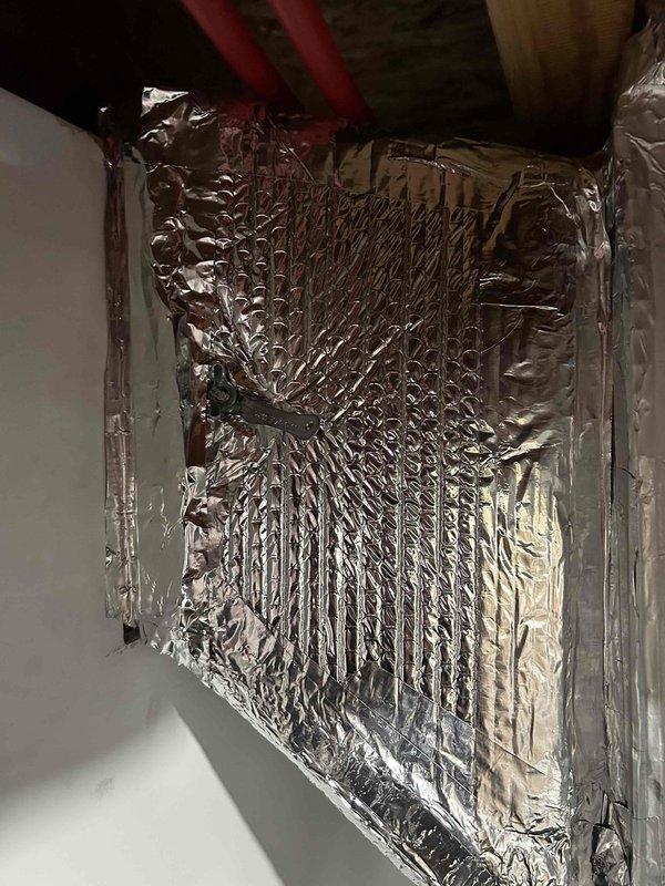 Installed new dryer vent system for residential property, routing ductwork through attic space with proper insulation and terminating through exterior wall with appropriate weather cap. All work completed to code specifications ensuring proper ventilation and energy efficiency.