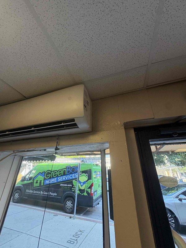 Successfully completed the installation of a Friedrich 3-ton mini split system with 36,000 BTU capacity. The indoor wall-mounted unit was installed in a commercial space with drop ceiling, positioned on the interior wall for optimal air distribution. System was commissioned, tested for proper operation, and left in full working order.