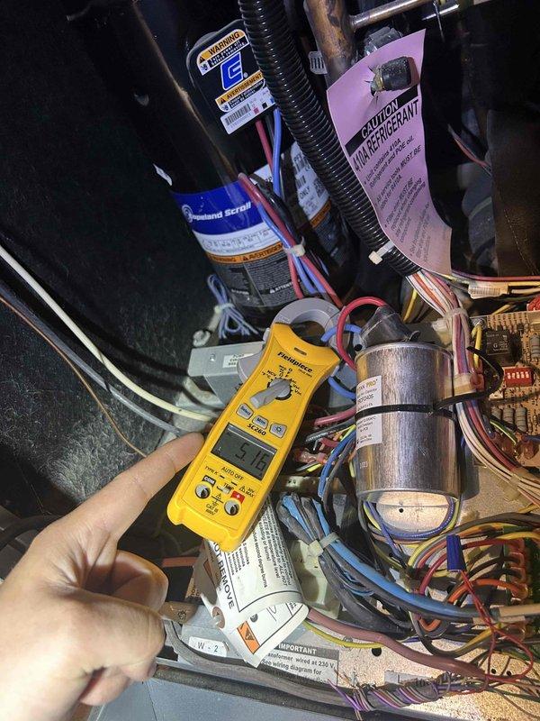 Completed comprehensive tune-up and diagnostic evaluation on 13-year-old geothermal heat pump system. Performed electrical measurements including amperage readings on system components, inspected and tested capacitor connections and control board functionality, verified proper operation of all electrical circuits and connections. All measurements within normal operating parameters; system operating efficiently with no issues found at time of service.