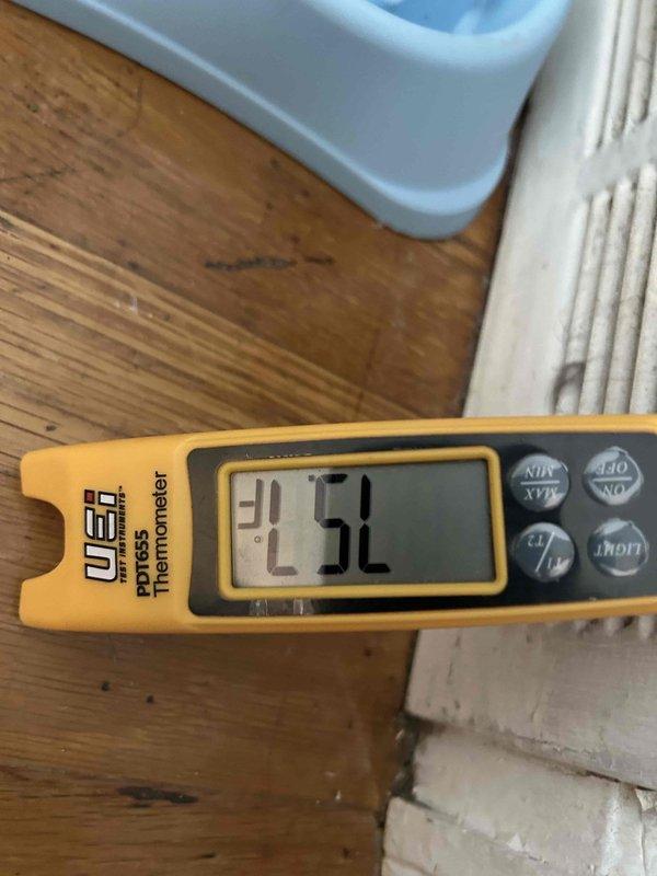 Responded to no cooling complaint on 3-year-old system with indoor unit located in crawlspace. Performed diagnostic evaluation and temperature measurements at supply ductwork registering 54.1°F and return air at 91.5°F, confirming adequate temperature split and proper system operation at time of inspection. System found operating normally with no faults detected; customer had replaced filter previous week as recommended during last service visit.