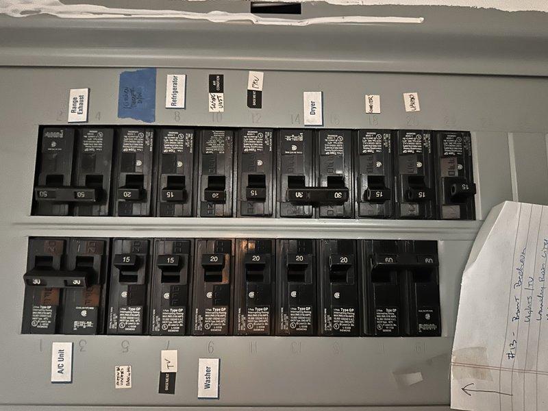 Completed comprehensive HVAC system assessment for air conditioning unit replacement estimate. Documented existing refrigerant line sizing using precision measurement tools and evaluated electrical service capacity at breaker panel, noting 60-amp dedicated circuit for AC unit. Provided customer with equipment replacement options and recommendations based on current system configuration and electrical infrastructure.