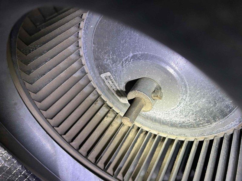 Performed routine maintenance tune-up on two residential heat pump systems—a 3-year-old unit and an 8-year-old unit. Conducted comprehensive inspection of both systems including blower assembly examination, verified manufacturer specifications on Daikin equipment, and confirmed proper operation of all components. Both units found to be in satisfactory working condition with normal dust accumulation noted on blower wheel assembly, requiring no immediate repairs at this time.