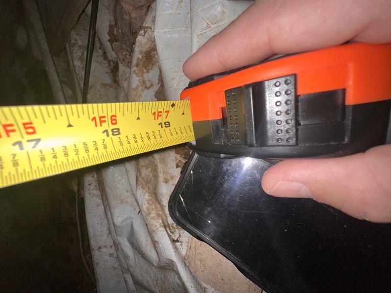 Conducted comprehensive HVAC system replacement estimate for existing air conditioning unit requiring immediate replacement. Performed detailed measurements of existing ductwork and clearances in attic and utility spaces to assess compatibility for new equipment installation. Documented existing system configuration including flexible duct routing and structural constraints, photographed current conditions showing water damage and staining on surrounding surfaces, and provided customer with equipment options without brand restrictions while discussing potential financing solutions.