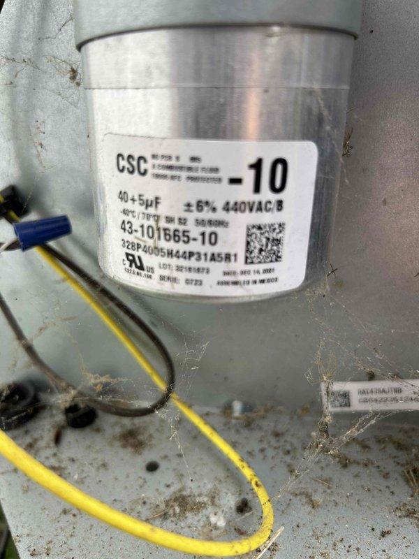 Completed Gold Level prepaid maintenance on a 2022 AC/gas furnace system located in garage. Performed comprehensive tune-up including temperature verification at 70°F on supply plenum insulation, inspected dual-run capacitor rated at 40+5µF 440VAC with all electrical connections secure, and documented system condition with photos. Customer provides 14x24x1 filter for routine replacement.