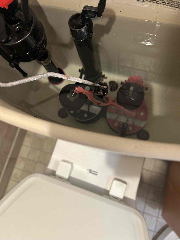 Responded to callback for toilet continuously running after initial service visit. Upon inspection, determined that previously recommended fill valve replacement alone did not resolve the issue. Examined toilet tank components and identified faulty flush valve assembly causing intermittent running. Replaced flush valve assembly and adjusted fill valve settings to manufacturer specifications. Tested system through multiple flush cycles to verify proper operation and confirm issue resolved.