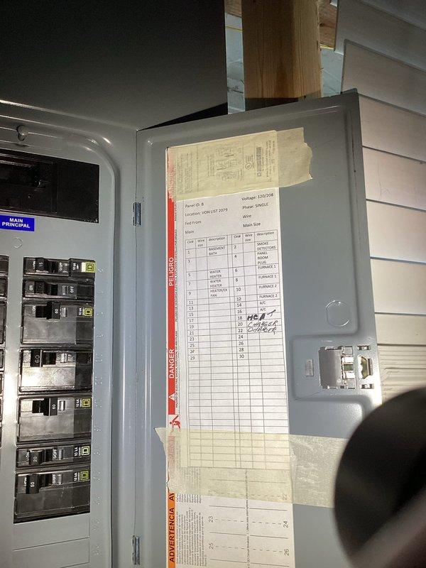 Conducted comprehensive electrical assessment for backup generator installation at residential property. Evaluated existing 200-amp single-phase electrical service panel, documented current circuit breaker configuration and available capacity, and photographed utility room layout including existing electrical infrastructure, ductwork clearances, and potential generator transfer switch mounting locations. Identified suitable pathway for generator feed conductors and verified panel specifications for integration with automatic transfer switch system.