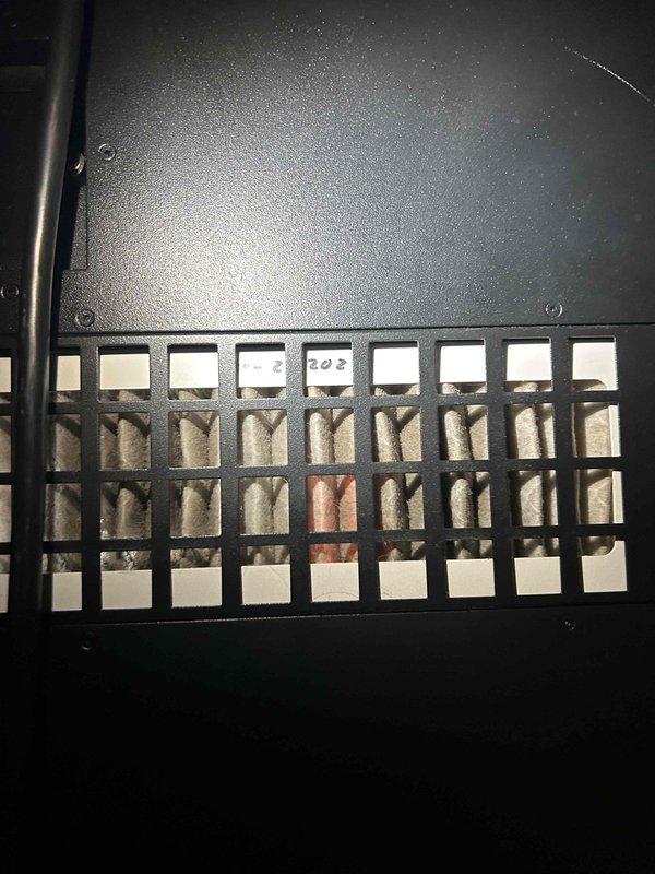 Responded to commercial service call for non-operational rooftop exhaust hood fans. Upon arrival, performed diagnostic inspection of the exhaust fan units and associated ventilation systems. Documented equipment conditions with photographs showing metal panel housings with ventilation grilles and mounting hardware. Assessed electrical connections, motor operation, and control systems to determine root cause of fan failure and provided recommendations for necessary repairs to restore proper exhaust ventilation functionality.