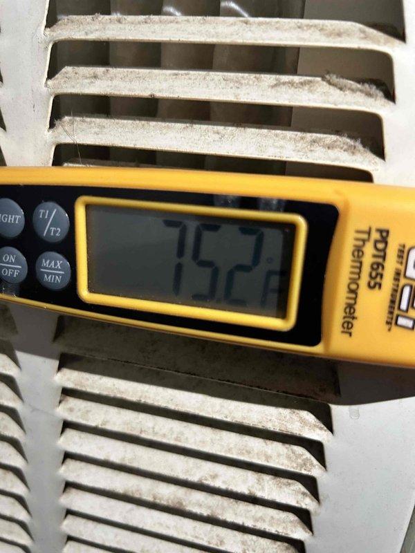 Returned to property to replace defective thermostatic expansion valve (TXV) under warranty. Successfully installed new TXV and verified proper system operation with supply air temperature of 55.4°F and return air temperature of 76.2°F, confirming adequate cooling performance and proper refrigerant metering. Retrieved loaner AC unit from site for return to shop.
