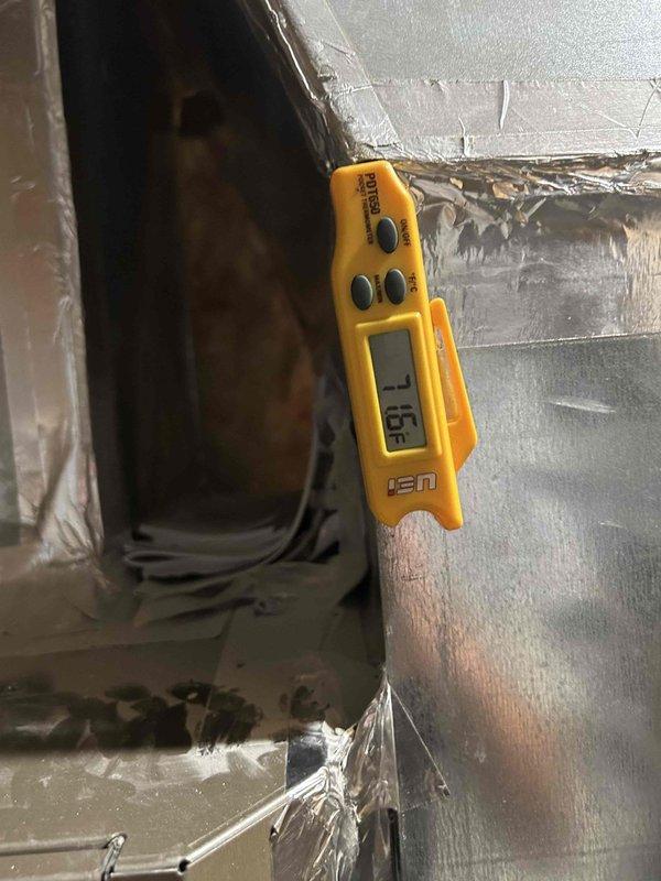Performed annual maintenance service on geothermal HVAC system with indoor unit located in basement. Conducted temperature diagnostics on supply and return air ductwork, recording 53°F readings at the air handler, and completed standard preventive maintenance checklist per club membership agreement. Customer provided air filters for system as previously arranged.