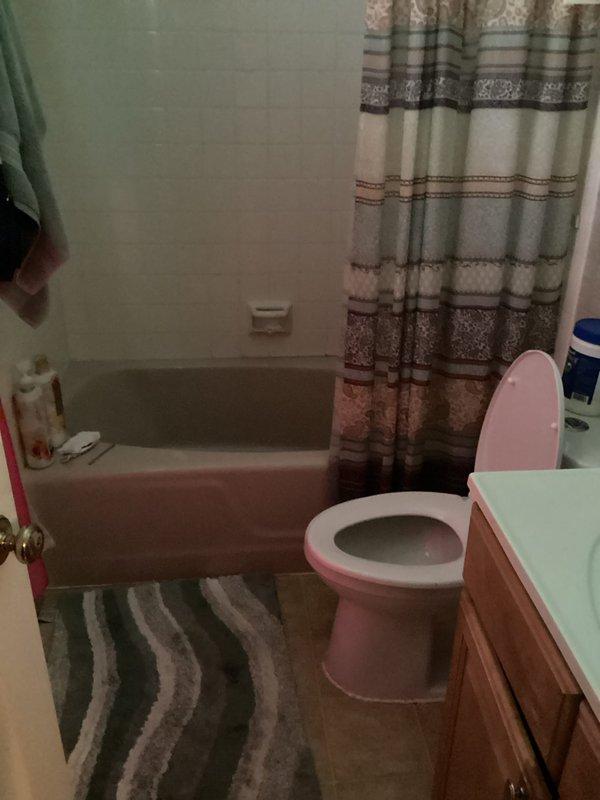 Conducted comprehensive plumbing assessment for bathroom remodel and mold source investigation. Inspected bathroom fixtures including bathtub-shower combination, toilet, and vanity with visible corrosion on supply lines beneath sink. Documented corroded metallic piping with active moisture collection system in place, indicating ongoing leak requiring immediate attention and fixture replacement as part of renovation scope.