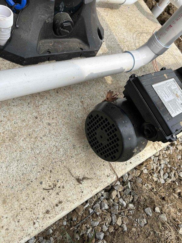 Installed bonding wire for pool equipment per NEC requirements, connecting pool pump motor, electrical panel, and two GFCI receptacles (one mounted below panel, one installed on plug post). Verified proper grounding and bonding connections throughout the system to ensure electrical safety and code compliance for the pool installation.