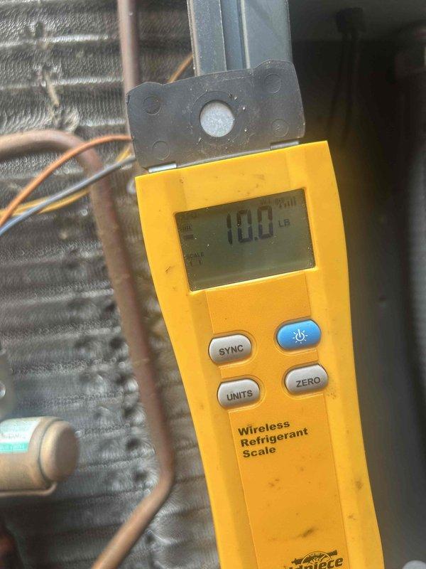 Replaced defective suction line service valve on commercial HVAC unit. System was evacuated, valve replaced, and unit recharged with 10.9 lbs of refrigerant to manufacturer specifications. Verified proper system pressures and temperatures upon completion.