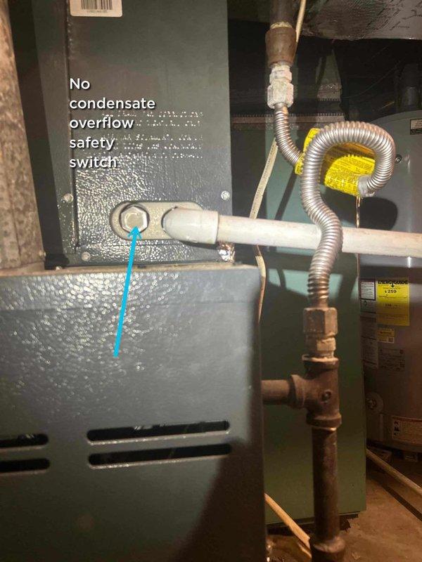 Performed comprehensive pre-purchase HVAC system inspection at property. Conducted visual assessment of air handler unit, noting absence of condensate overflow safety switch on equipment. Evaluated ductwork connections, flex duct installation, and associated plumbing components for proper installation and condition. Performed electrical diagnostics using clamp meter, recording amperage draw of 17.40 amps on system components. Inspected control board, relay components, and electrical connections within control panel for proper operation. Documented equipment condition, installation quality, and operational parameters with photos for buyer's records.