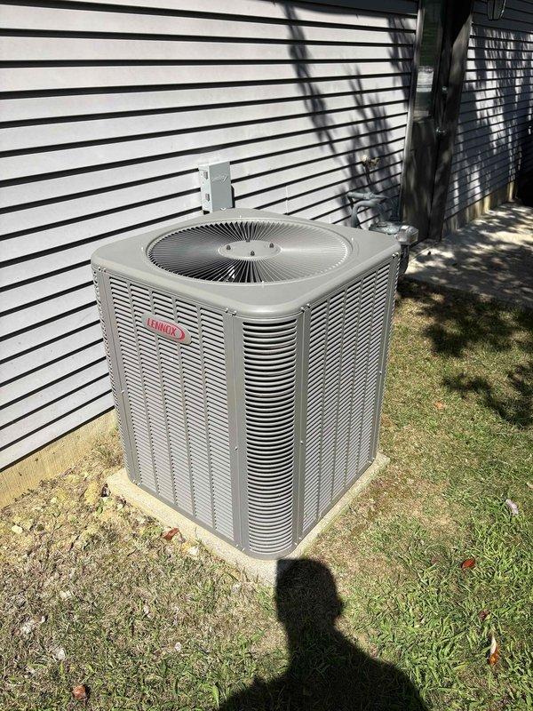 Completed Care Plan maintenance on Lennox air conditioning system and gas furnace located in attic space. Performed comprehensive tune-up including inspection of outdoor condenser unit with hexagonal top grille, verified proper operation of all components, and checked indoor air handler with ventilated cabinet. Customer provided 16x20x1 air filter for system. All equipment operating within normal parameters, no deficiencies noted during inspection.