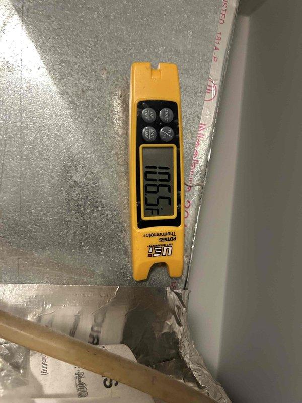 Completed monthly Gold Level preventive maintenance on single heat pump/air handler system located in utility room. Performed comprehensive system inspection including temperature readings and airflow verification. Supply air temperature measured at 104.5°F during heating mode operation. Inspected 16x25x5 media filter housing and confirmed proper fitment. Customer provides their own filters per service agreement. Verified all mechanical components operating within normal parameters. System functioning properly with no deficiencies noted at time of service.