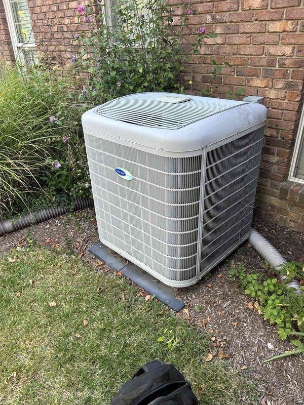 Completed Care Plan tune-up on heat pump system with air handler located in attic. Performed comprehensive maintenance inspection of outdoor condensing unit and measured electrical parameters, recording 10.6 amp draw on compressor circuit. Verified proper operation of both indoor and outdoor equipment. Customer will provide their own filters for system and needs to renew membership but prefers not to provide payment information over the phone at this time.