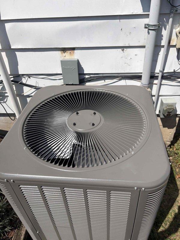 Completed full residential HVAC system installation including Lennox ML14KC1-036-230 3-ton 17 SEER2 air conditioning unit and Lennox CK40CT-36C-71 3-ton cased evaporator coil. Installed outdoor condenser unit on pad with electrical disconnect box, whip kit, and insulated refrigerant lines with filter drier. Mounted indoor evaporator coil with proper transition to existing ductwork, installed furnace switch cover, and integrated SS2 condensate drain safety switch with water sensor for overflow protection. Completed all electrical connections, charged system with refrigerant, tested operation to verify proper cooling performance, and removed/disposed of existing equipment per code compliance requirements.