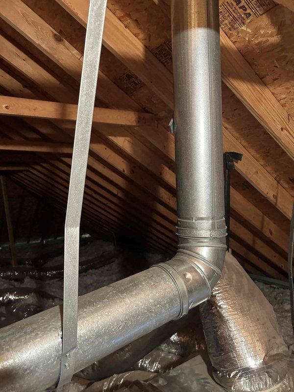 Completed full residential HVAC system installation for second floor, including Carrier Performance Series 3-ton 17 SEER2 air conditioning unit (model 26SPA636W023), Carrier 3-ton evaporator coil (model CVAMA3617XMA), and Carrier 70K BTU 80% efficiency gas furnace (model 58SB0B070M17--12). Installed two Ecobee Premium Smart Thermostat Pro units with room sensors to control both first and second floor systems. Ran new ductwork through attic space with proper insulation and support, including rigid metal supply ducts and flexible insulated branch lines. Removed and disposed of existing equipment, obtained necessary permits, and ensured all work met code compliance standards. Protected hardwood flooring and maintained clean work environment throughout installation, with particular attention to preventing marks on walls and ceilings during attic access.