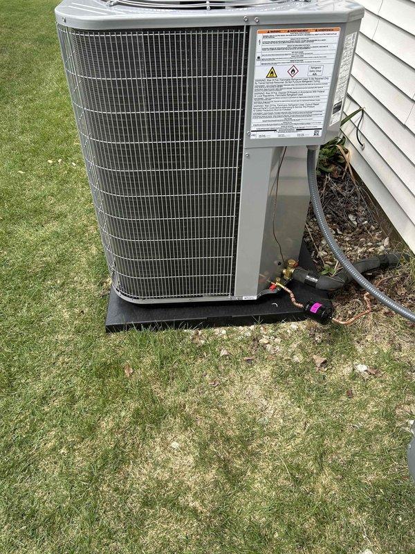 Completed residential HVAC system upgrade involving the removal and disposal of existing equipment and installation of a Bryant 3-ton, 14.3 SEER2 single-stage air conditioning unit (model GA5SAN53600W) paired with a Bryant evaporator coil (model CVAMA4221XMA) in a 21-inch coil cabinet. Installed outdoor condenser unit on pad with proper refrigerant line connections, secured indoor evaporator coil assembly with insulated ductwork, and completed all electrical connections and system startup procedures. All work performed in compliance with applicable building codes, including permit acquisition, with system testing confirming proper operation and efficiency ratings.