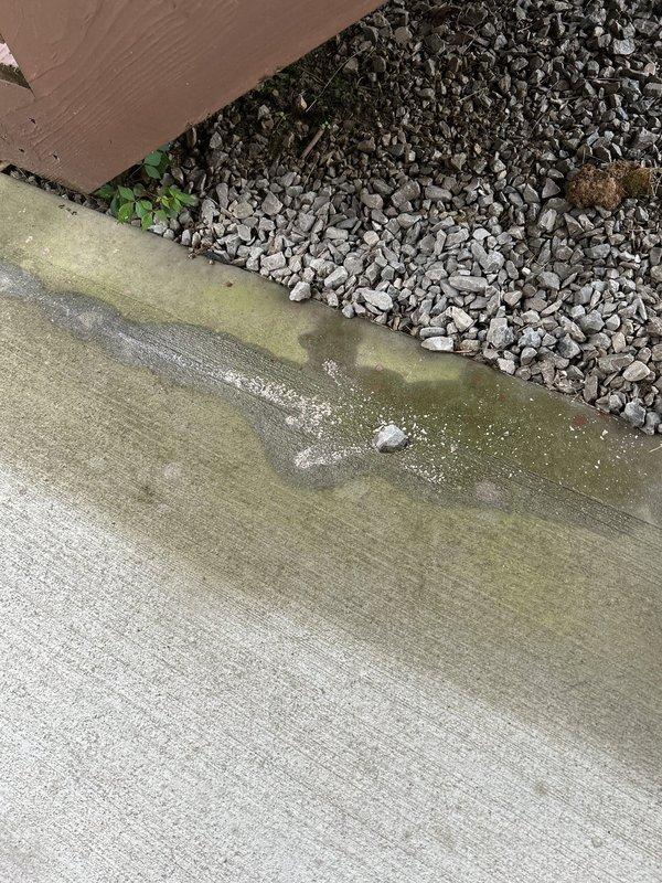 Responded to a plumbing emergency involving broken pipes affecting both exterior and interior plumbing systems. Assessed and repaired a burst pipe located near the building's exterior foundation where moisture infiltration had caused significant deterioration to surrounding concrete surfaces, evidenced by algae and organic growth. Proceeded to inspect and service interior bathroom plumbing fixtures, including bathtub valves and supply lines, to ensure proper function and prevent future leaks. All affected plumbing components were tested for proper water flow and pressure upon completion of repairs.