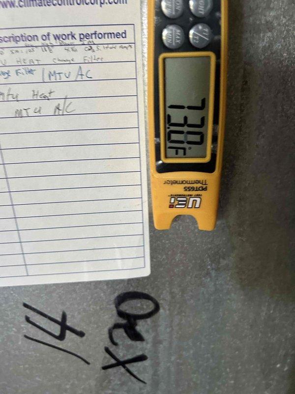 Completed routine HVAC maintenance on garage-located gas furnace and heat pump system. Replaced 16x25x4 air filter as included in care plan. Performed system diagnostics using digital manometer to verify proper static pressure readings across the system, recording measurements of 151 and -156 inches water column on dual ports. Documented all temperature and pressure readings with calibrated test equipment to ensure system operating within manufacturer specifications.