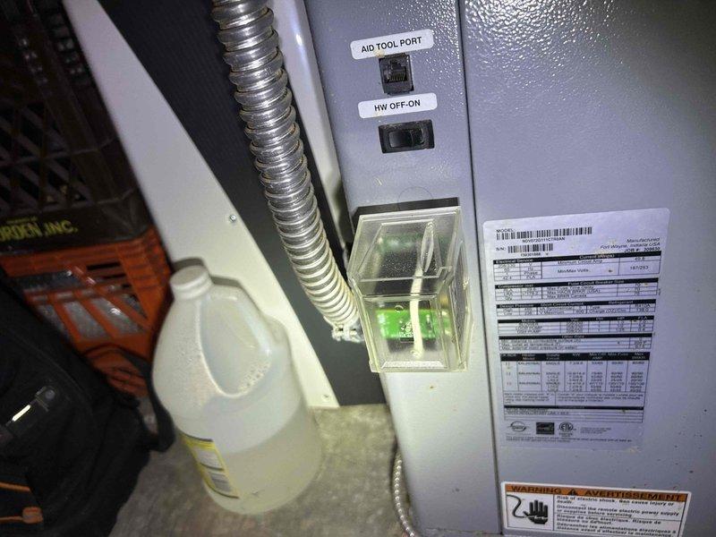 Performed routine HVAC maintenance on basement unit. Conducted system diagnostics including refrigerant pressure testing using manifold gauges, inspected condensate collection system and verified proper drainage, checked electrical controls and safety switches for proper operation, and installed customer-supplied 30x36x2 air filter. All components operating within normal parameters upon completion of service.