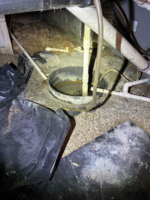 Responded to customer inquiry regarding humidity concerns in home. Performed thorough inspection of crawl space and identified significant moisture issues including standing water in sump pit and inadequate vapor barrier coverage with deteriorated plastic sheeting. Observed loose-fill insulation material scattered throughout crawl space and noted exposed plumbing penetrations. Documented conditions with photographic evidence showing compromised moisture management system contributing to elevated humidity levels. Provided comprehensive estimates for indoor air quality improvements including proper vapor barrier installation, crawl space encapsulation, dehumidification solutions, and remediation of existing moisture intrusion points to address customer's humidity concerns.