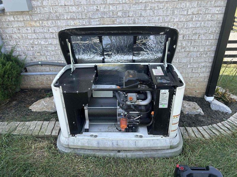 Responded to service call for Generac Guardian 24kW standby generator (Serial #3011459439) displaying error code 2800. Performed comprehensive diagnostic inspection of unit, accessing internal engine compartment and electrical components to identify fault condition. Completed standard generator maintenance protocol including visual inspection of all mechanical and electrical systems, verification of proper connections at transfer switch panel, and documentation of equipment condition with photographs per new customer setup requirements.