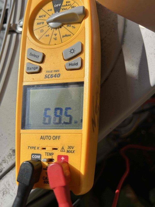 Completed Club Single maintenance on gas furnace and air conditioning system. Installed 16x25x1 air filter, verified thermostat operation showing 76°F in cooling mode, and performed electrical diagnostics measuring 595 volts AC on system components. Delivered requested invoice copy to customer and documented equipment condition with photos.