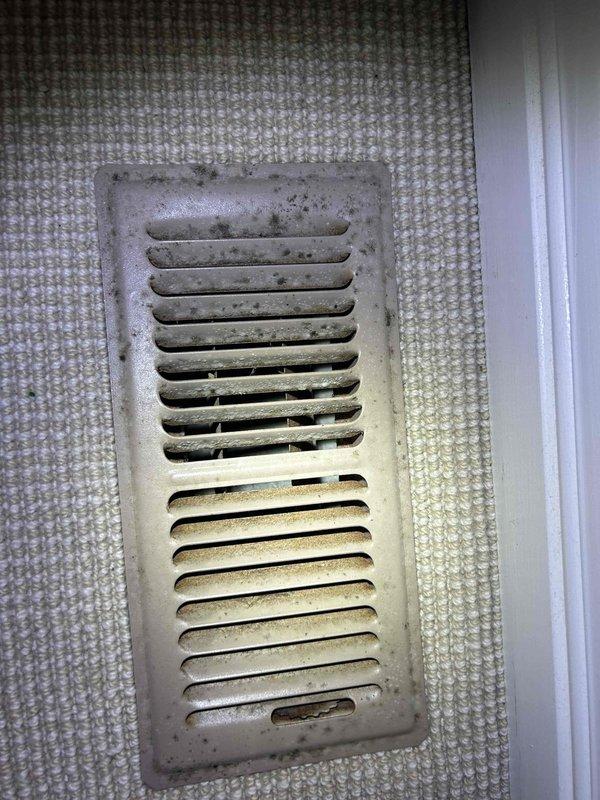 Responded to indoor air quality concerns regarding moisture intrusion and potential mold contamination in basement and living spaces. Performed comprehensive ductwork inspection of AC/GF and HP/AH systems located in attic and basement areas. Conducted visual examination of supply and return ductwork using camera equipment to identify any moisture accumulation, mold growth, or water damage within the ventilation system. Inspected floor registers and vent openings for signs of contamination and moisture patterns. Evaluated humidifier settings (currently set at #35) and assessed potential contribution to elevated humidity levels. Replaced 20x25x1 disposable filter and serviced washable filter per maintenance plan. Documented ductwork conditions with photographic evidence showing interior duct surfaces and register conditions. Initial inspection revealed no obvious HVAC-related water leaks within accessible ductwork; recommended further investigation by plumbing contractor to identify sour