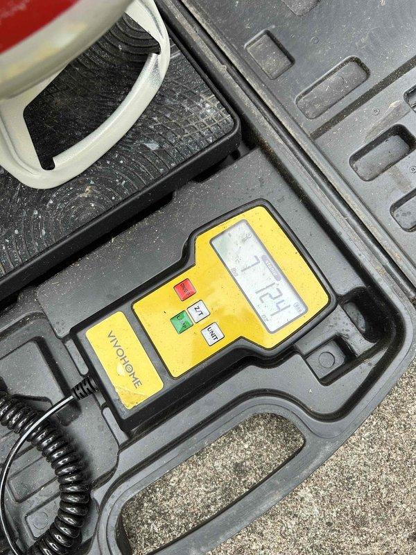 Completed first-year warranty repair on outdoor unit by replacing defective thermostatic expansion valve (TXV) and recharging system with 7 pounds of R-454B refrigerant. System tested and verified operating within manufacturer specifications upon completion.