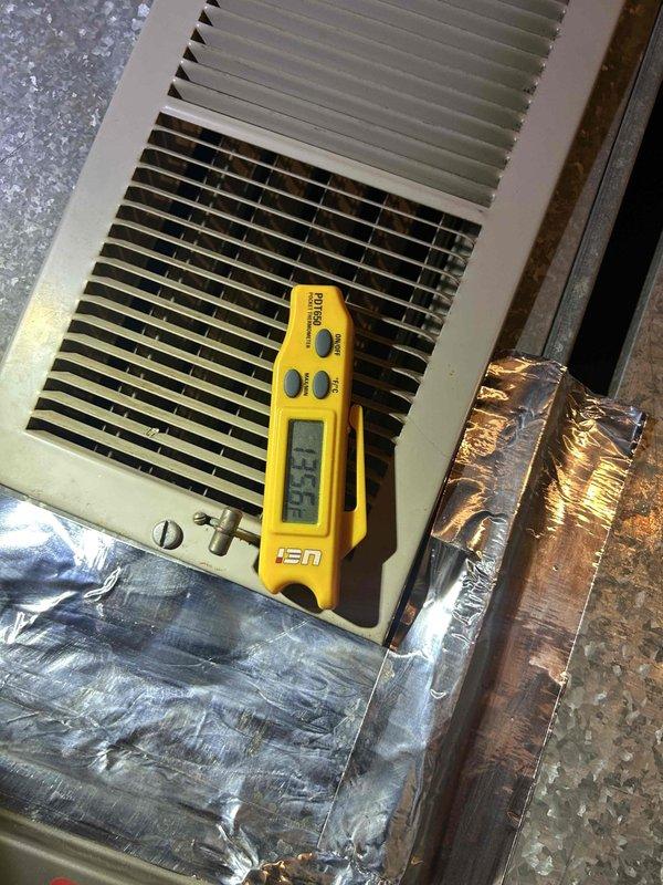 Completed Gold Level prepaid maintenance on single-system HVAC unit including air conditioning and gas furnace tune-up. Performed comprehensive inspection with furnace operational testing showing proper burner ignition and flame pattern, measured airflow and temperature differentials at supply registers, and verified system performance met manufacturer specifications. Customer provided 20x25x4 filter for this maintenance visit.