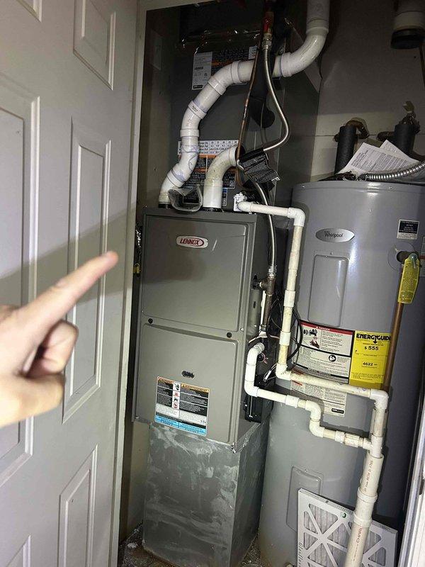 Completed comprehensive Care Plan tune-up on dual system configuration consisting of gas furnace unit located in first floor utility closet and air conditioning unit positioned in attic space above garage. Performed standard maintenance procedures on both systems including inspection of all mechanical components, electrical connections, refrigerant lines, condensate drain systems, and PVC venting assemblies. Customer-supplied filters were noted as present at time of service, and all equipment was found operating within normal parameters upon completion of preventive maintenance procedures.