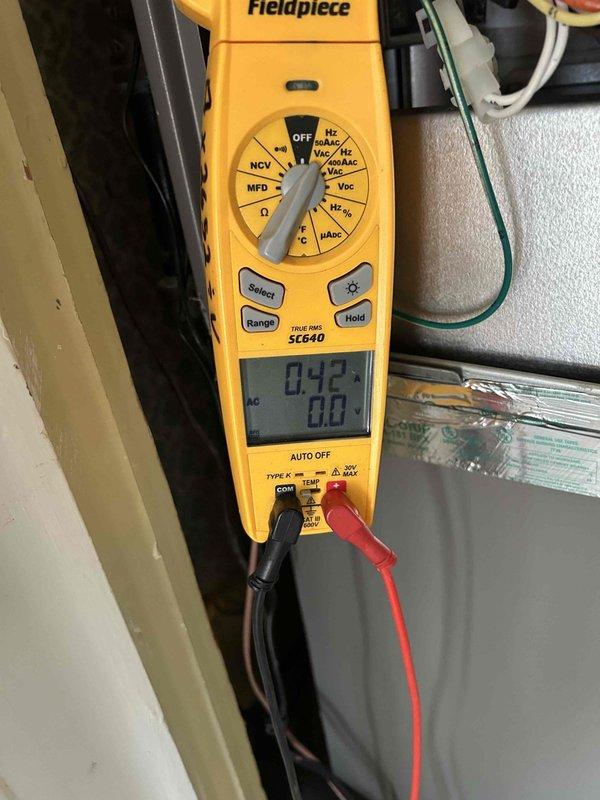 Completed prepaid Diamond Level maintenance on single-system residential air conditioning unit with gas furnace located in closet. Performed comprehensive system inspection, replaced 20x20x1 filter, and conducted electrical diagnostics using digital multimeter to verify proper voltage, amperage, and system performance at both indoor and outdoor equipment. All measurements recorded within normal operating parameters, confirming system functionality and efficiency.